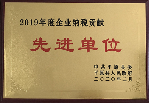 2019年度平原縣企業納稅貢獻先進單位